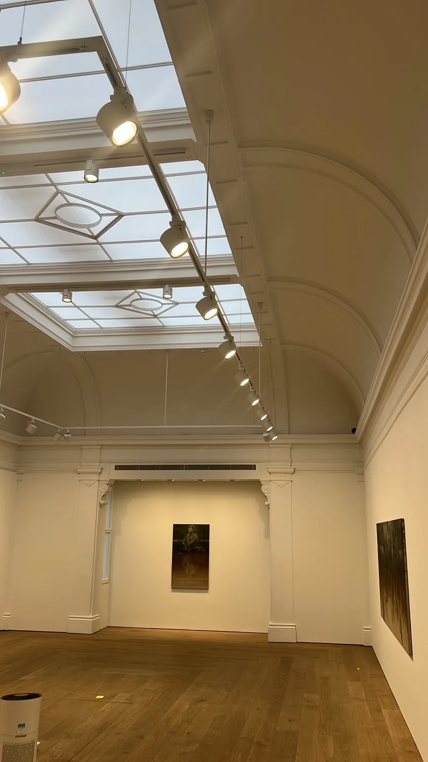 Illuminated gallery track lighting at 17 Savile Row